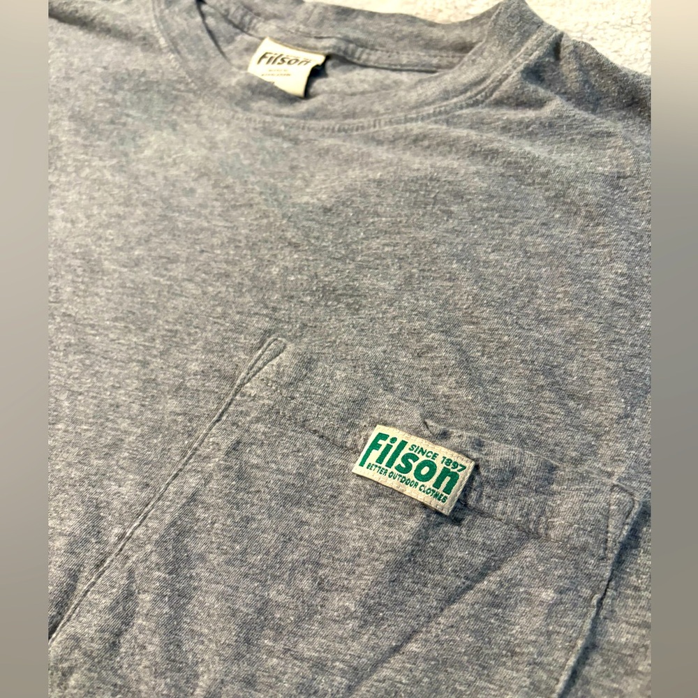 Filson Gray Long Sleeve Pocket T Shirt
